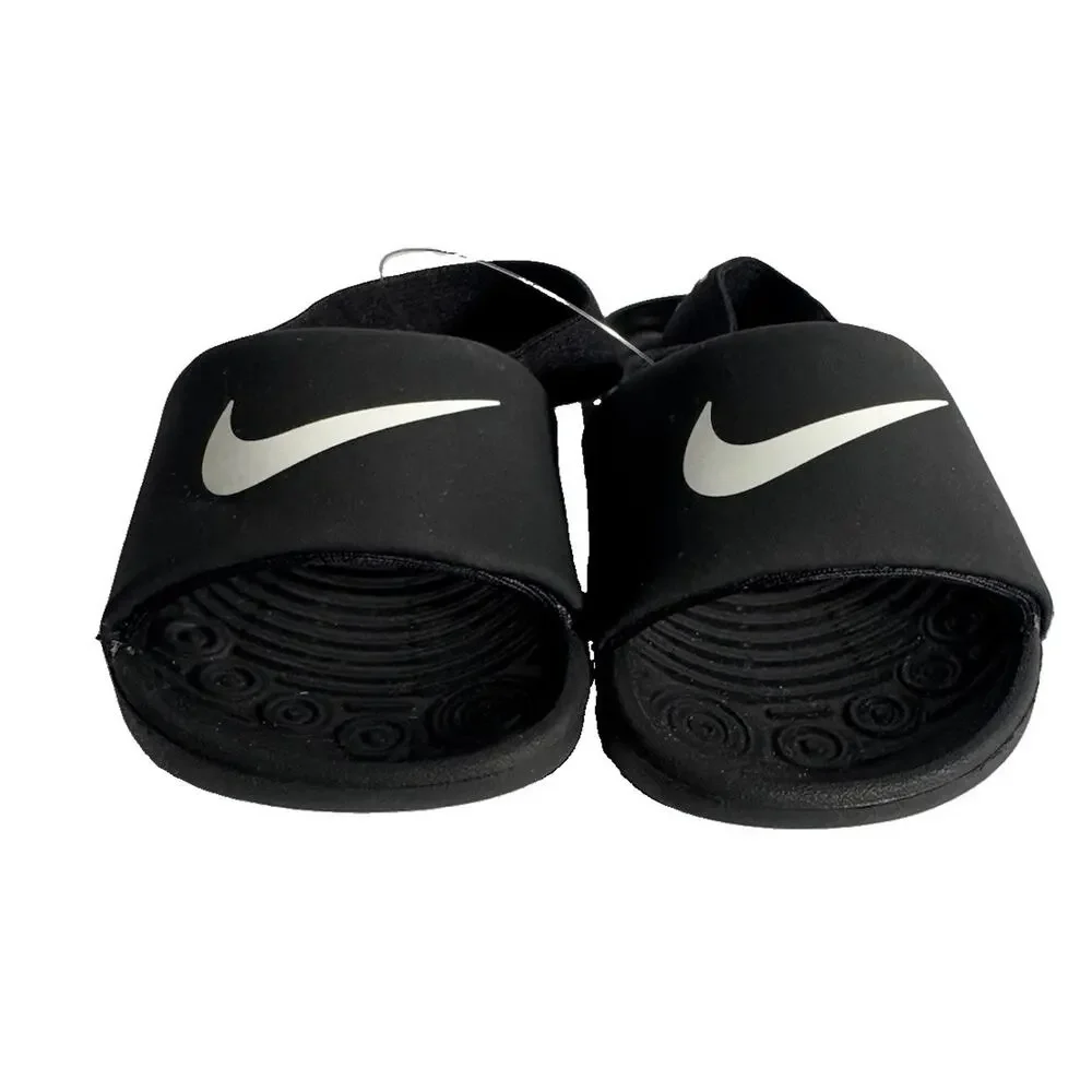 Nike Kawa Toddler Sandals Black White Slides Size 4C BV1094-001